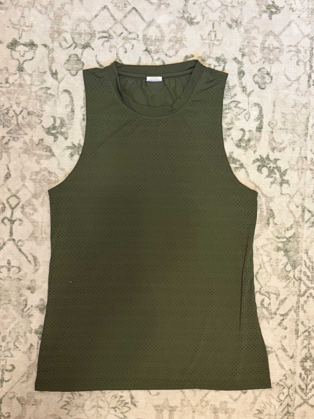 ZYIA Active Olive Green Perforated Workout Tank Top Size S